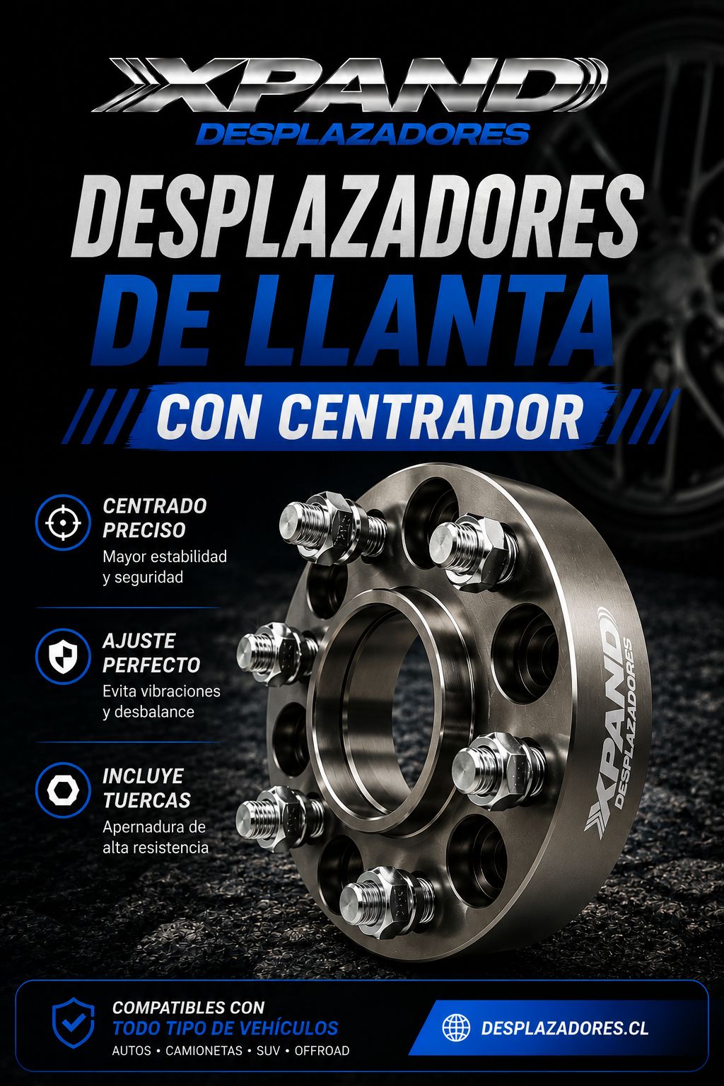 DESPLAZADOR CON CENTRADOR DE LLANTAS