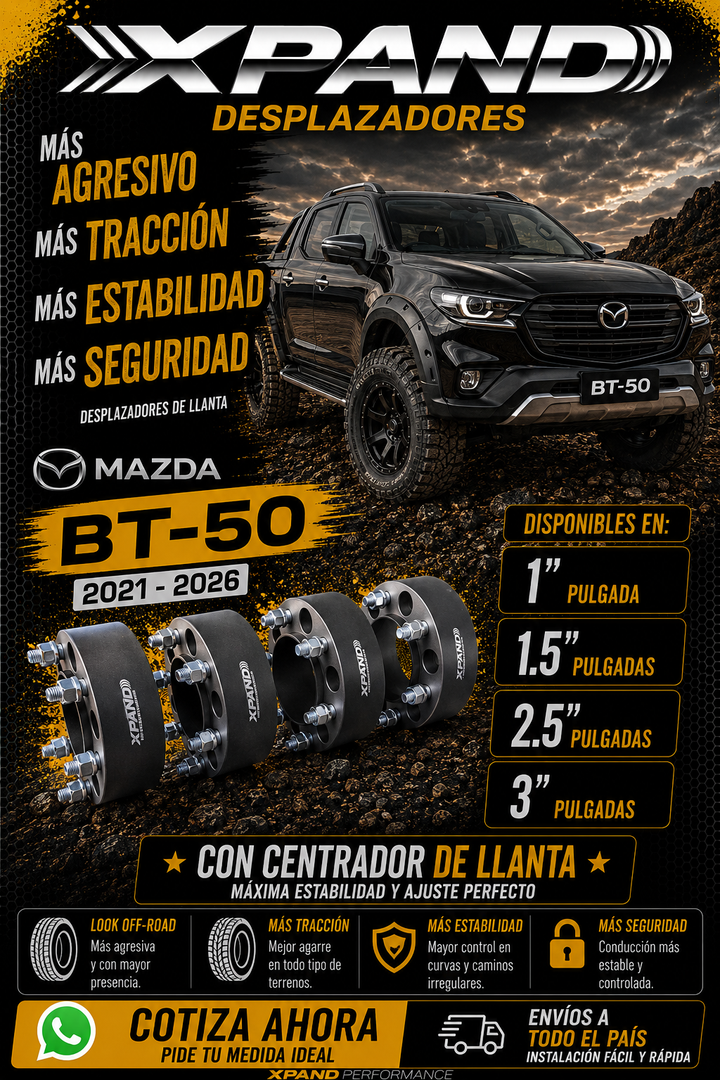 DESPLAZADOR DE LLANTAS PARA| MAZDA BT-50| 2021-2026